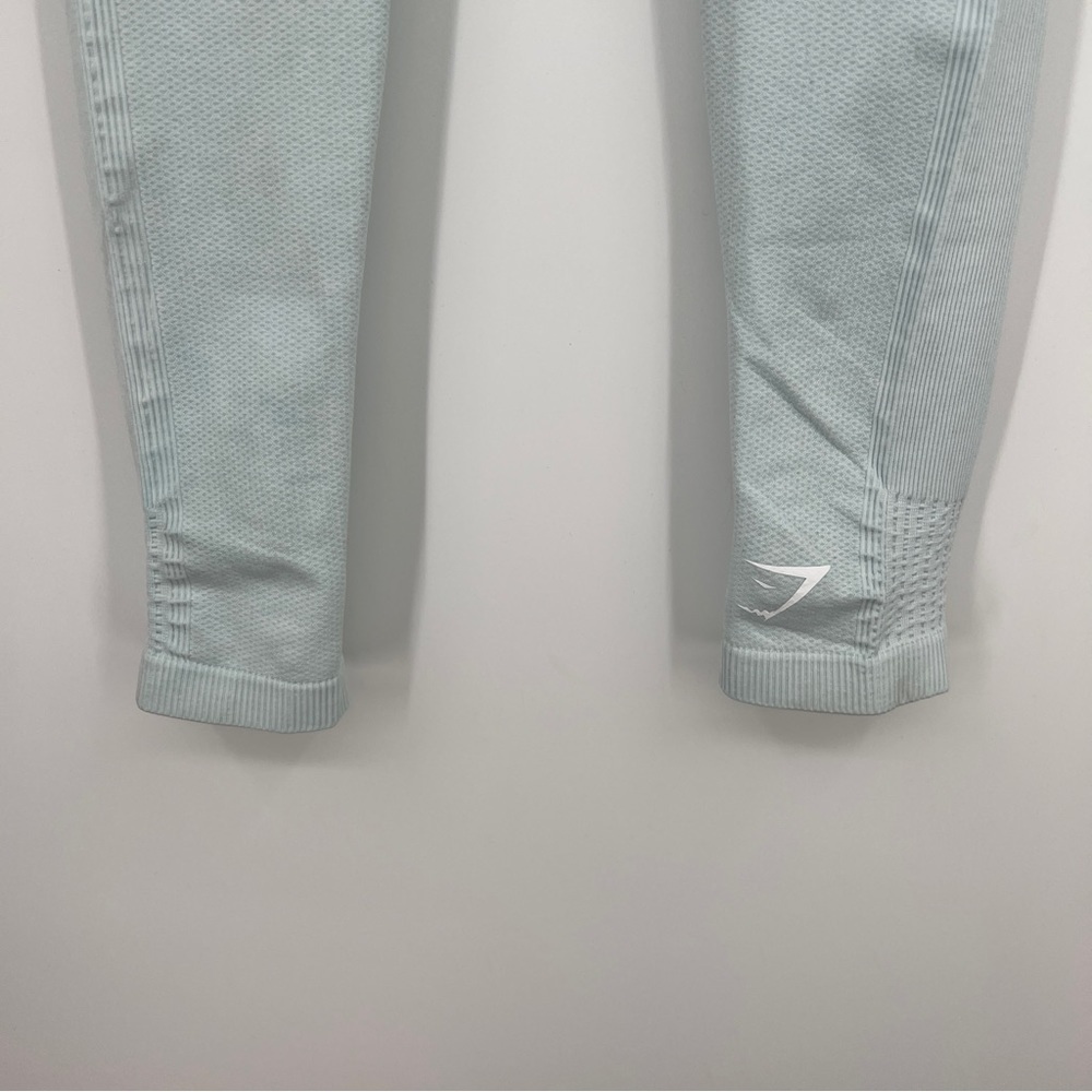 Gymshark Ombré Teal White Stretch Ankle Seamless Pull-on Athletic Leggings - Picture 8 of 14